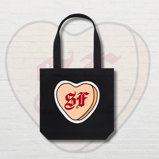 Orange Candy Heart Tote Bag