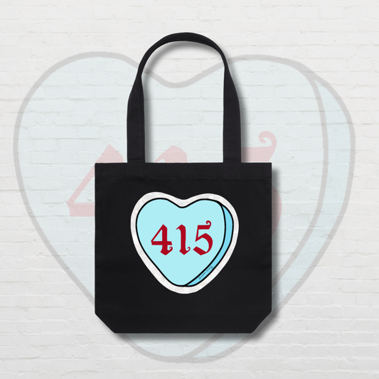 Blue Candy Heart Tote Bag
