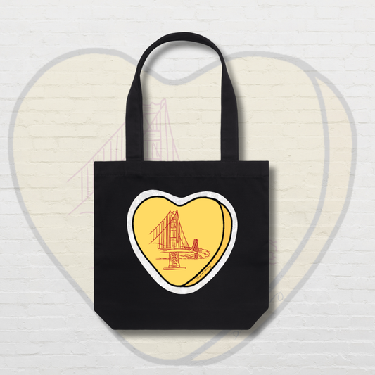Yellow Candy Heart Tote Bag