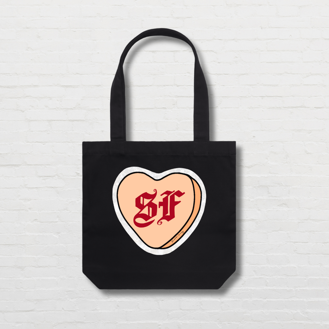 Orange Candy Heart Tote Bag