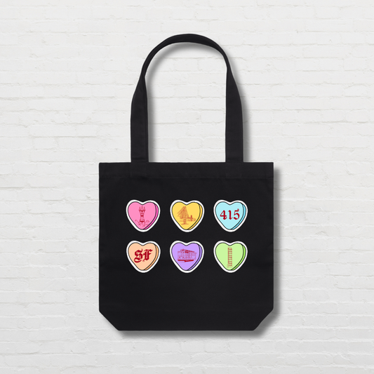 Candy Hearts Tote Bag