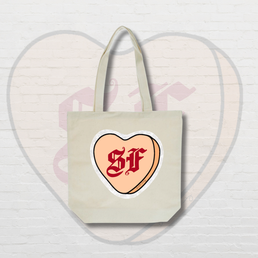Orange Candy Heart Tote Bag