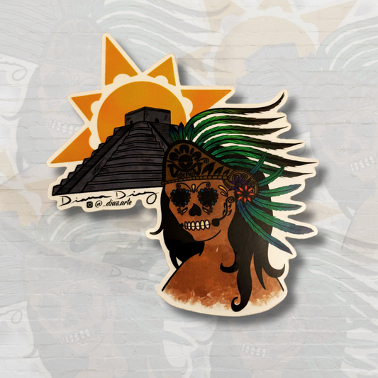 Mujer Azteca Sticker