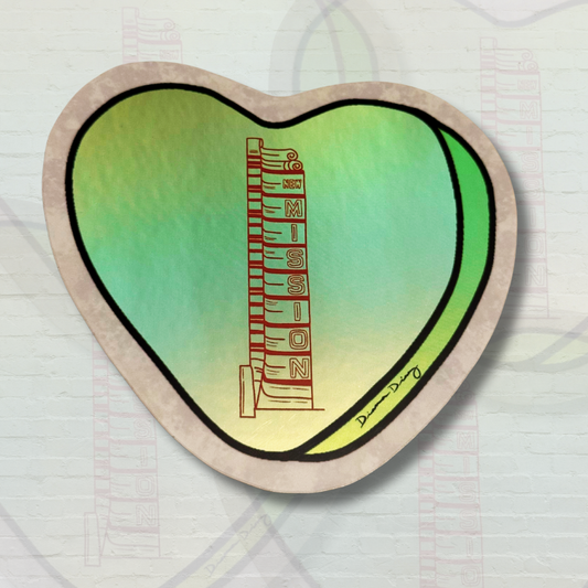 Green Candy Heart Sticker