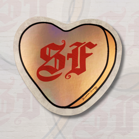 Orange Candy Heart Sticker