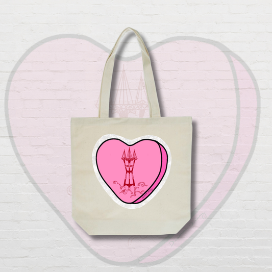 Pink Candy Heart Tote Bag