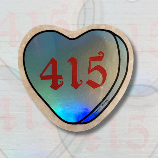 Blue Candy Heart Sticker