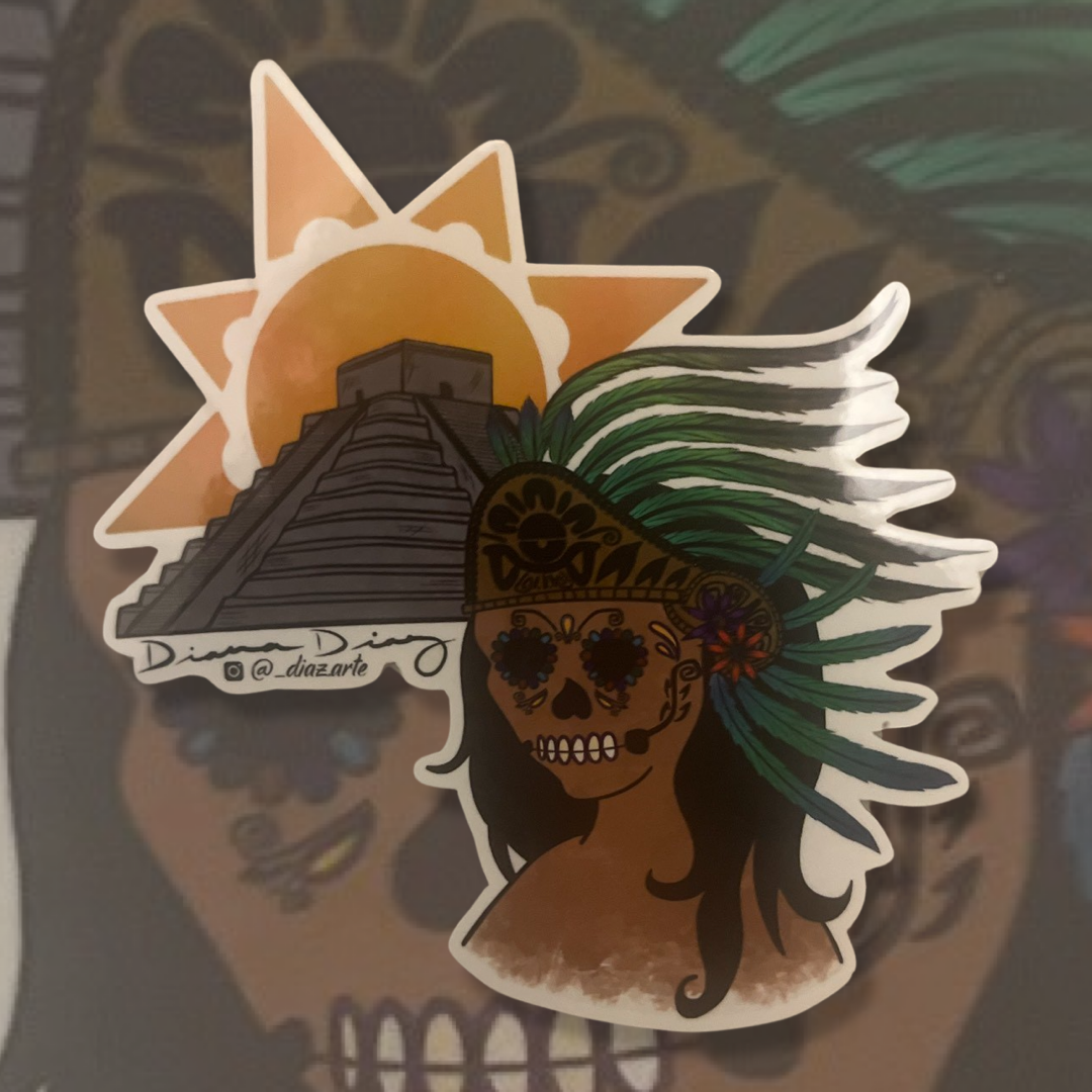 Mujer Azteca Sticker