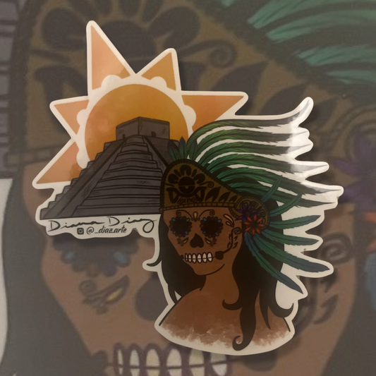 Mujer Azteca Sticker