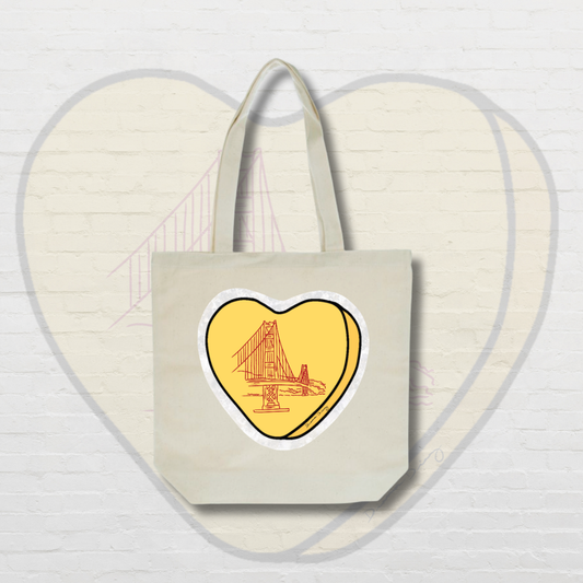 Yellow Candy Heart Tote Bag