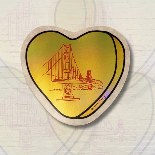 Yellow Candy Heart Sticker