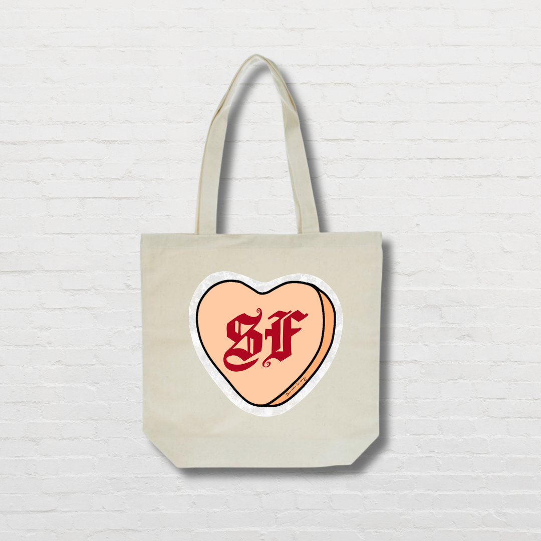 Orange Candy Heart Tote Bag
