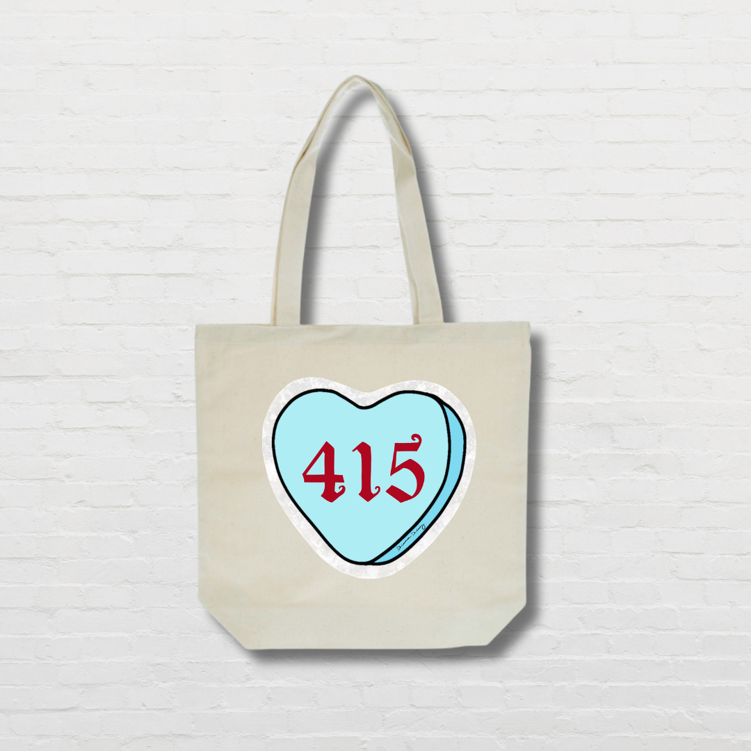 Blue Candy Heart Tote Bag