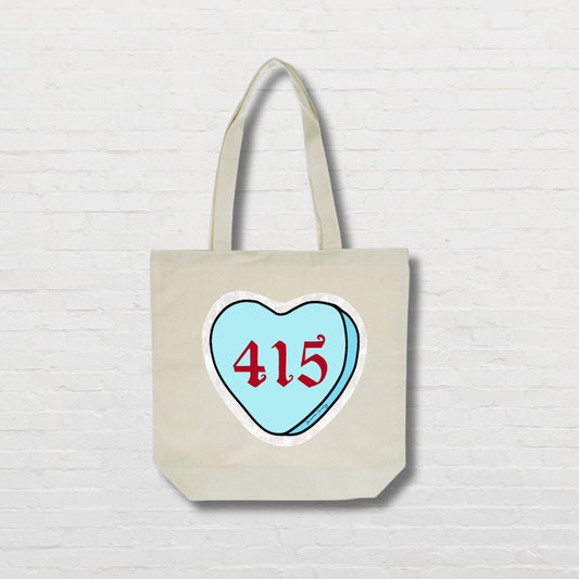 Blue Candy Heart Tote Bag