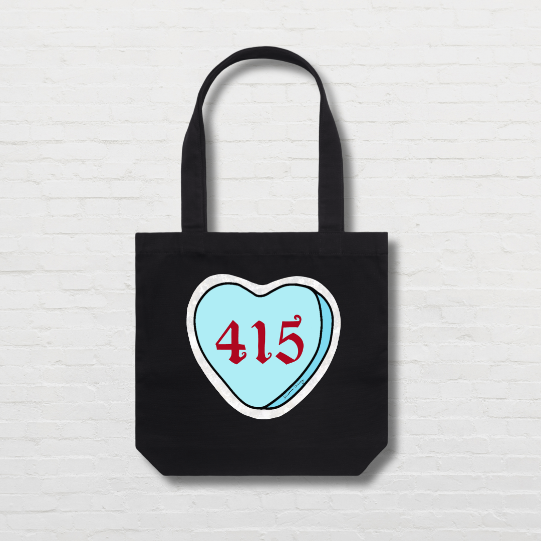 Blue Candy Heart Tote Bag