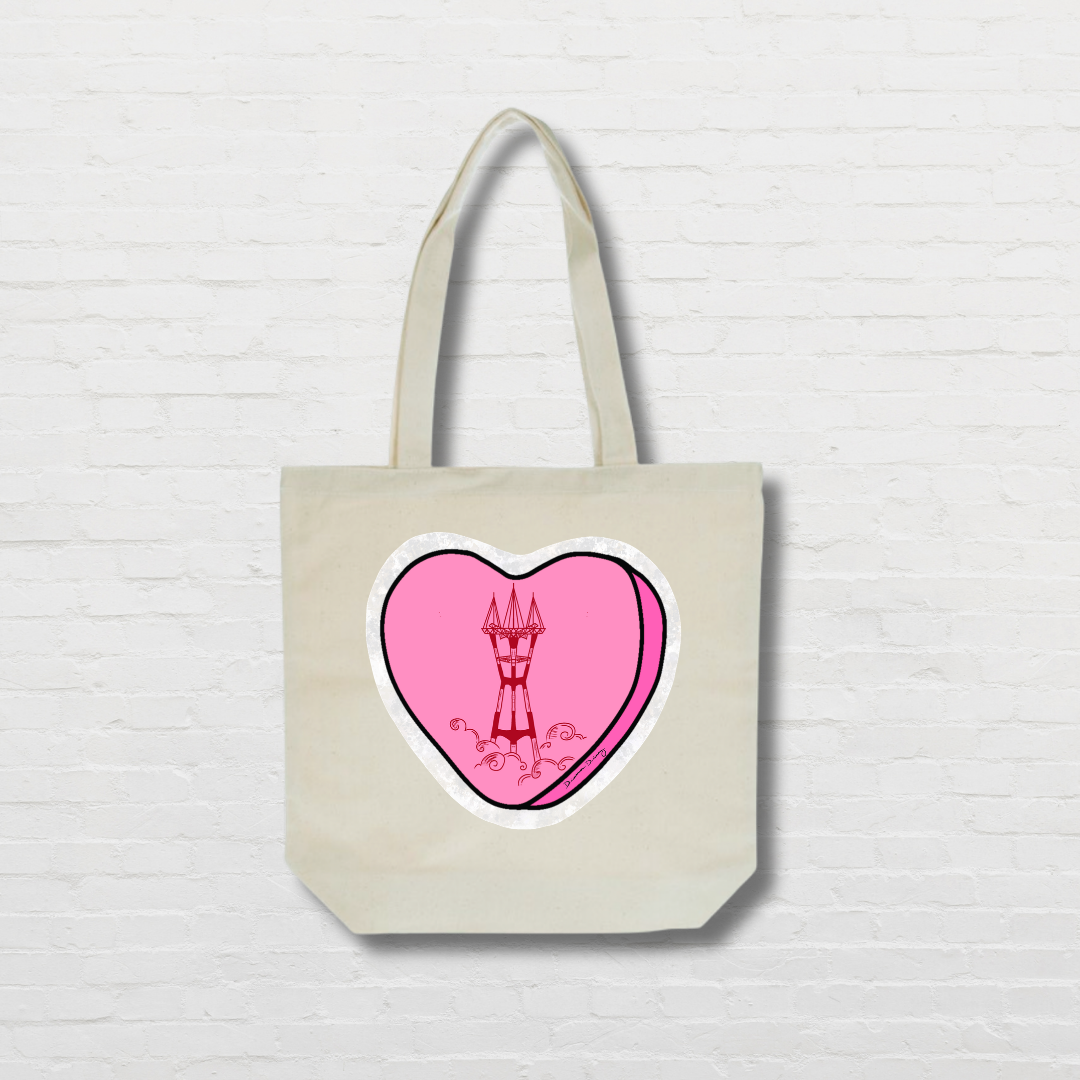 Pink Candy Heart Tote Bag
