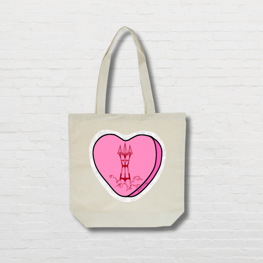 Pink Candy Heart Tote Bag
