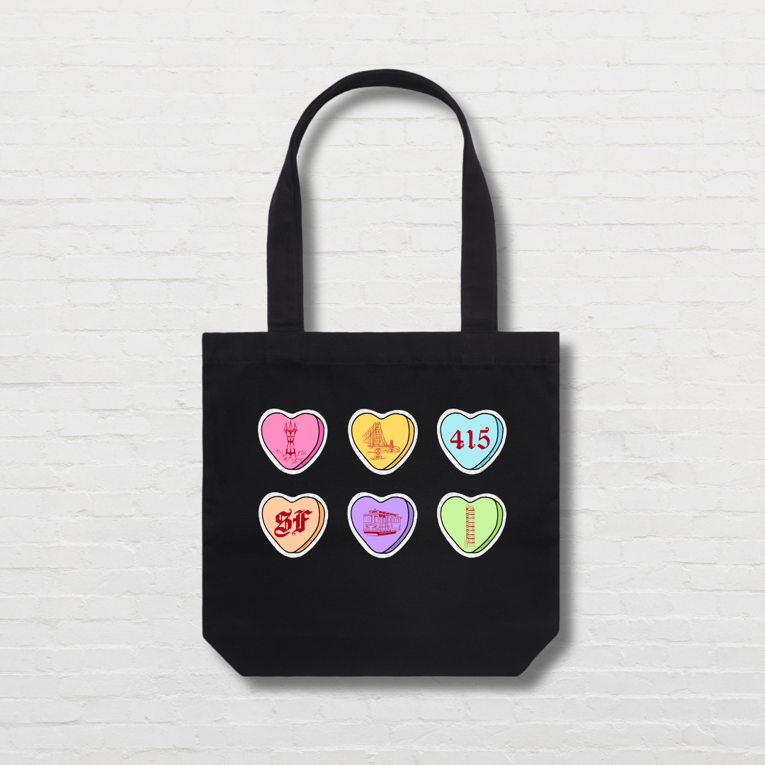 Candy Hearts Tote Bag