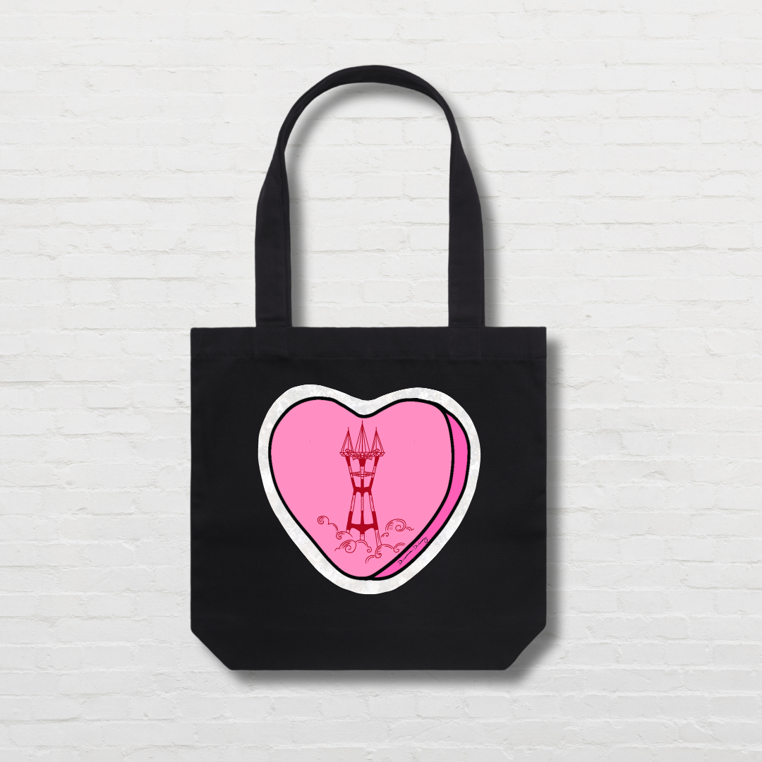 Pink Candy Heart Tote Bag