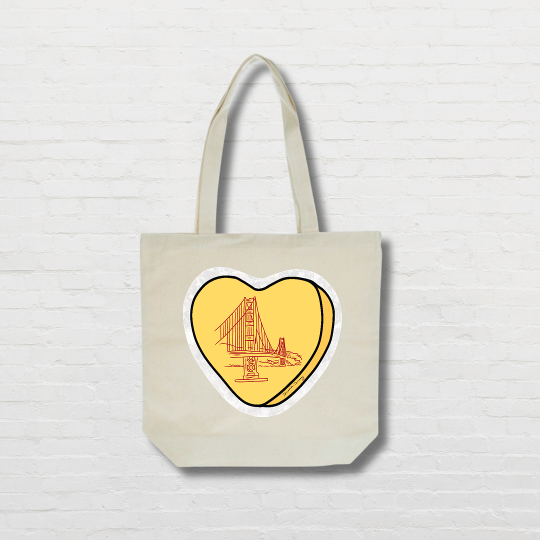 Yellow Candy Heart Tote Bag