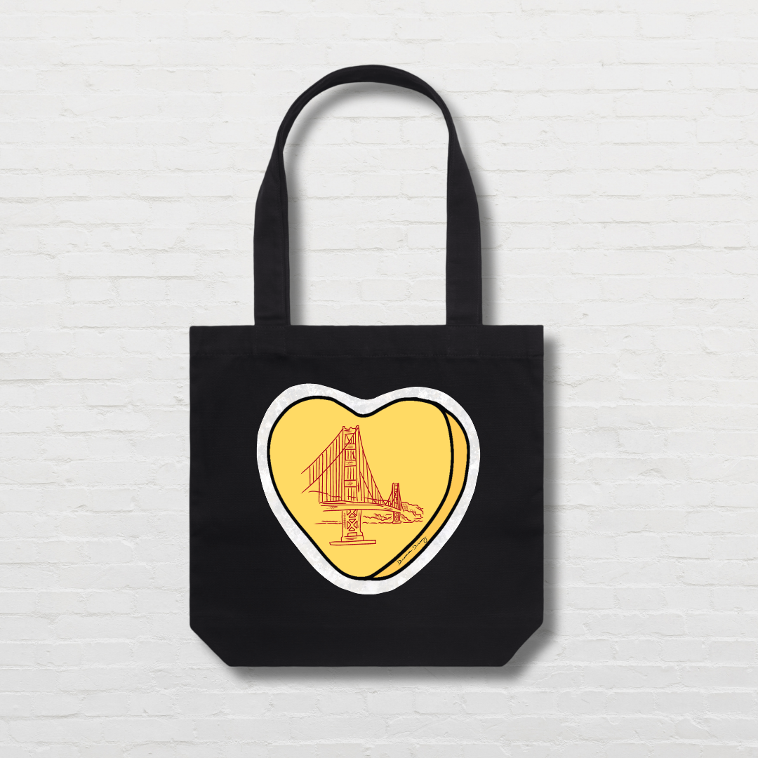 Yellow Candy Heart Tote Bag