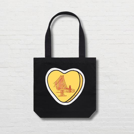 Yellow Candy Heart Tote Bag